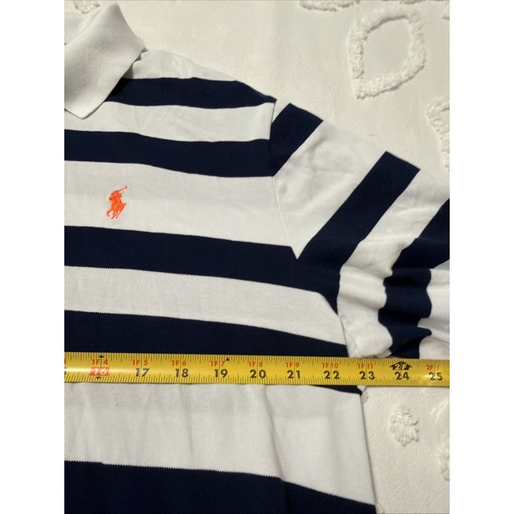 Polo Ralph Lauren Polo Golf Short Sleeve Striped White & Blue Shirt Mens Sz XL